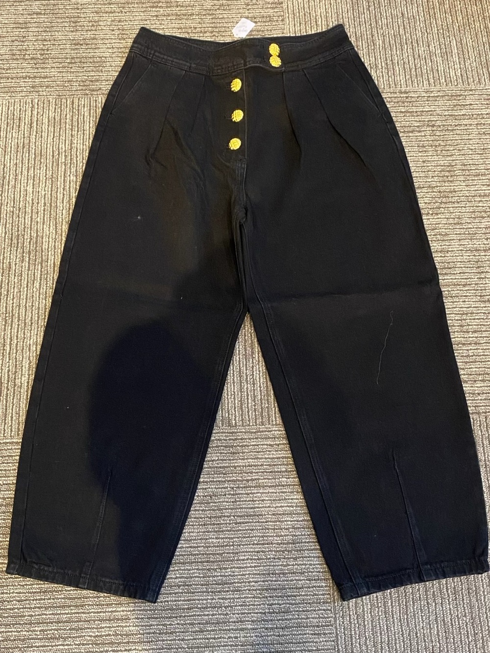 English Factory Black cropped denim trousers